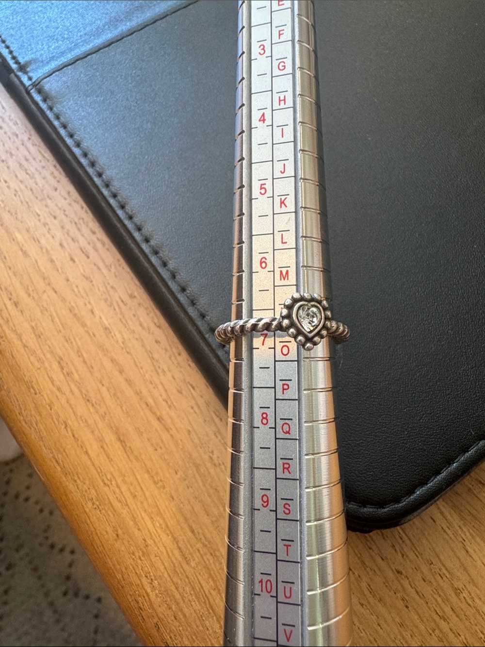 Brighton Silver Heart Twist Ring with Clear Stone